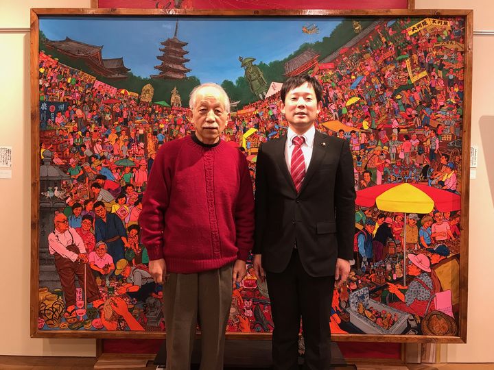 『第21回　斎藤吾朗アトリエ展』最終日　中村健西尾市長にお越しいただきました。