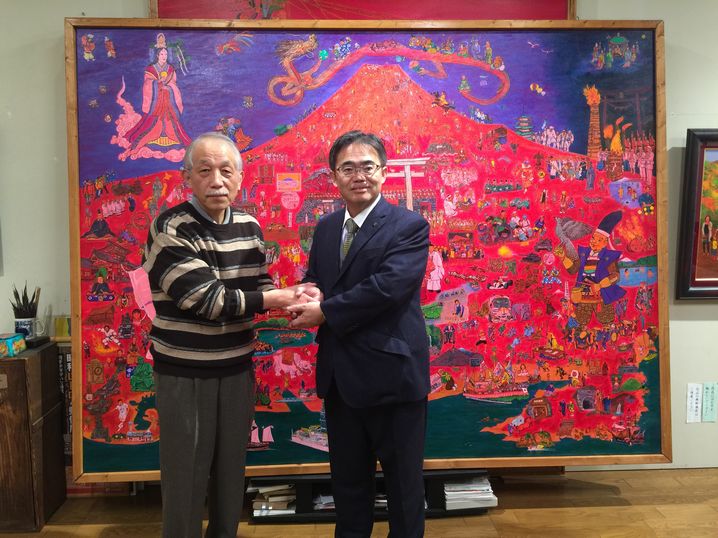 大村愛知県知事とご家族がアトリエ展に来てくださいました！